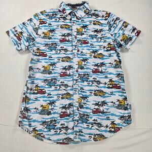 Huntington Beach Club Tropical‎ Car Palm Tree Button Up Shirt Men's Size Medium